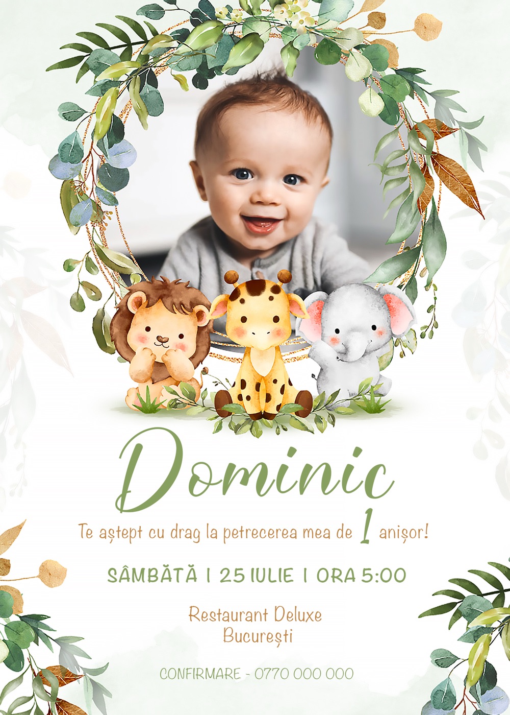 Invitație digitală de aniversare, modelul Little Friends