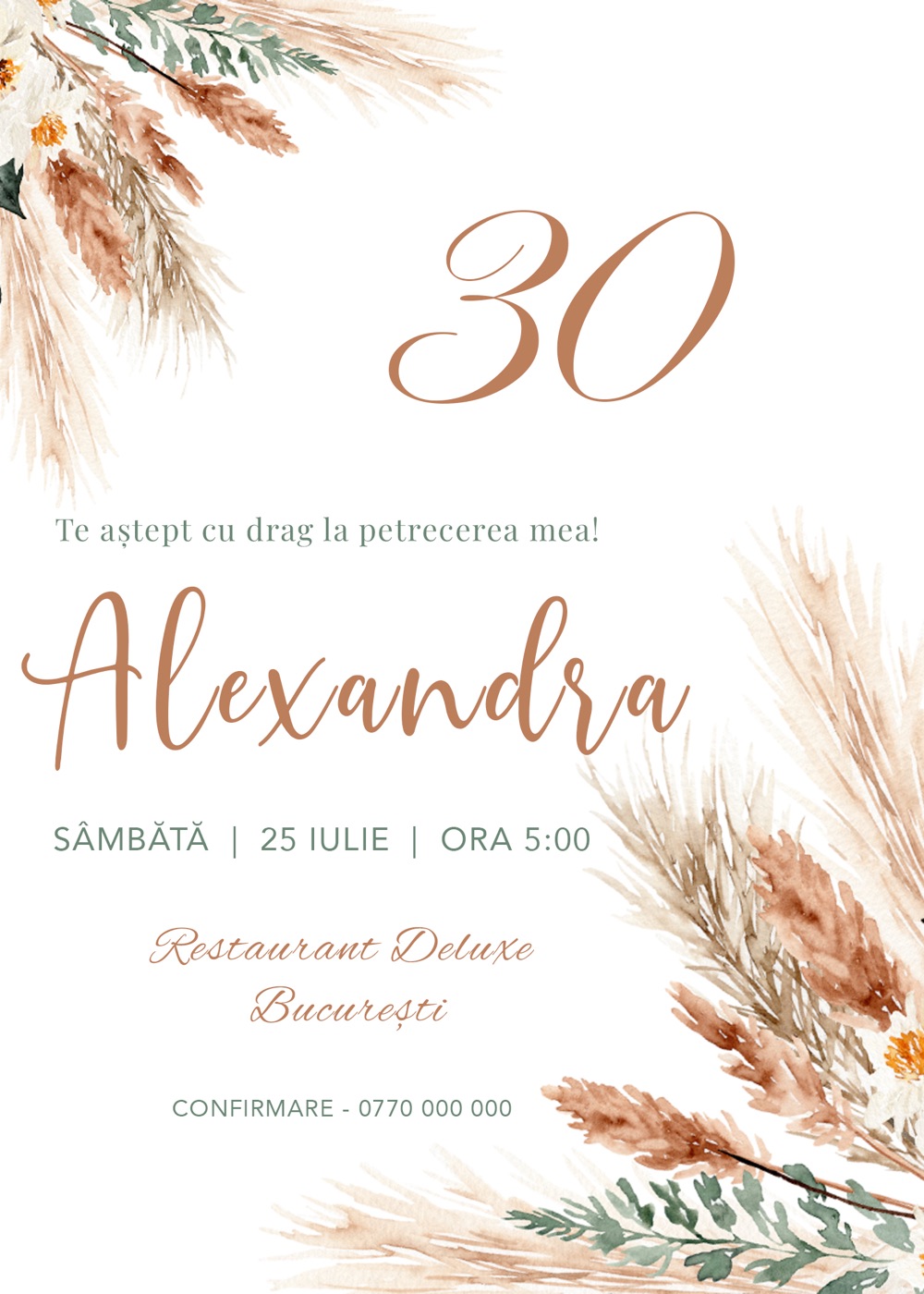 Invitație digitală de aniversare, modelul Mood