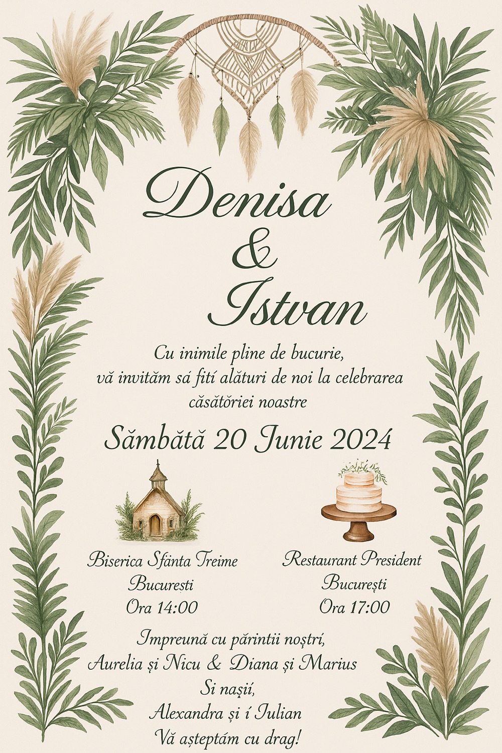 Invitație digitală de nuntă, modelul Private Romance